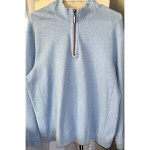 Tommy Bahama Light Blue Reversible Quarter Zip Pullover Mens Large